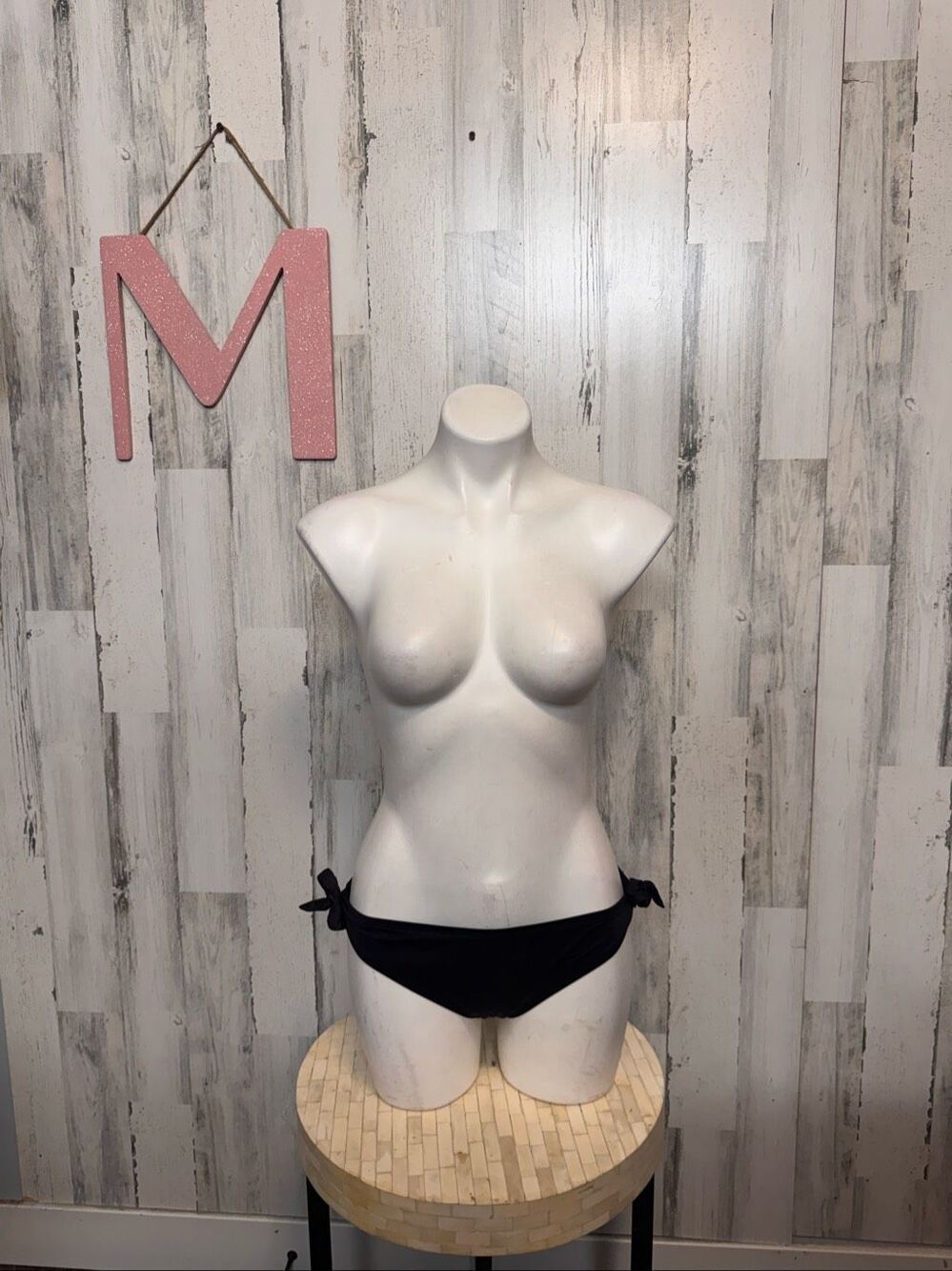 Mossimo Side Tie Bikini Bottoms Womens Medium Solid Black Swim